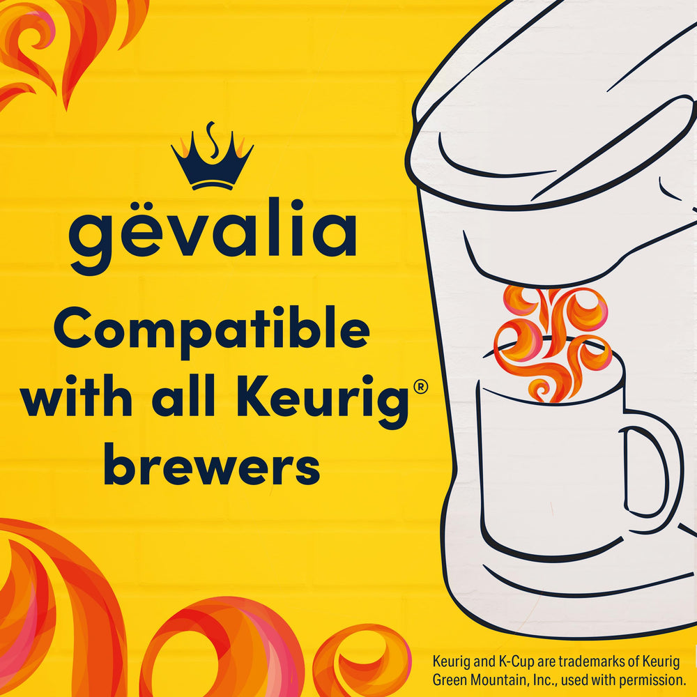 Gevalia K-Cup opened showing ground coffee and rich Arabica aroma