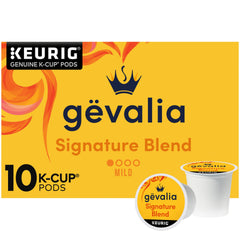 Gevalia signature blend front box showcasing brand and mild roast aroma