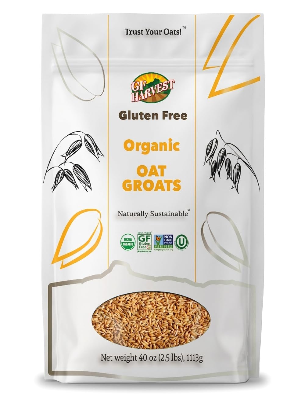 GF Harvest front packaging of 40 ounce bag showing brand and product
