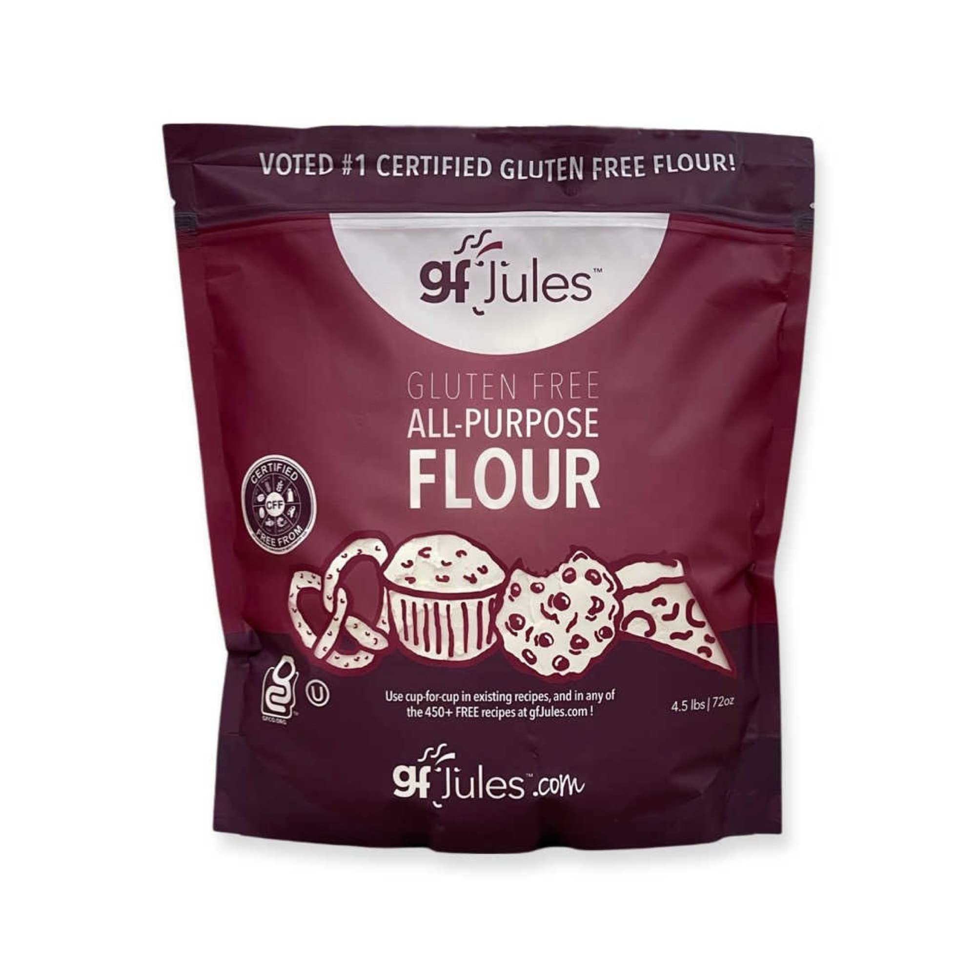gfJules 72-ounce pouch front view showing brand and product labeling for pantry storage