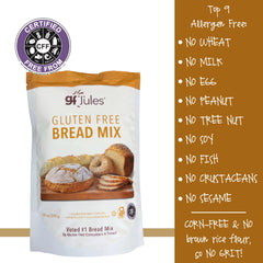 gfJules loaf fresh from a bread machine showing even rise and effortless baking benefit