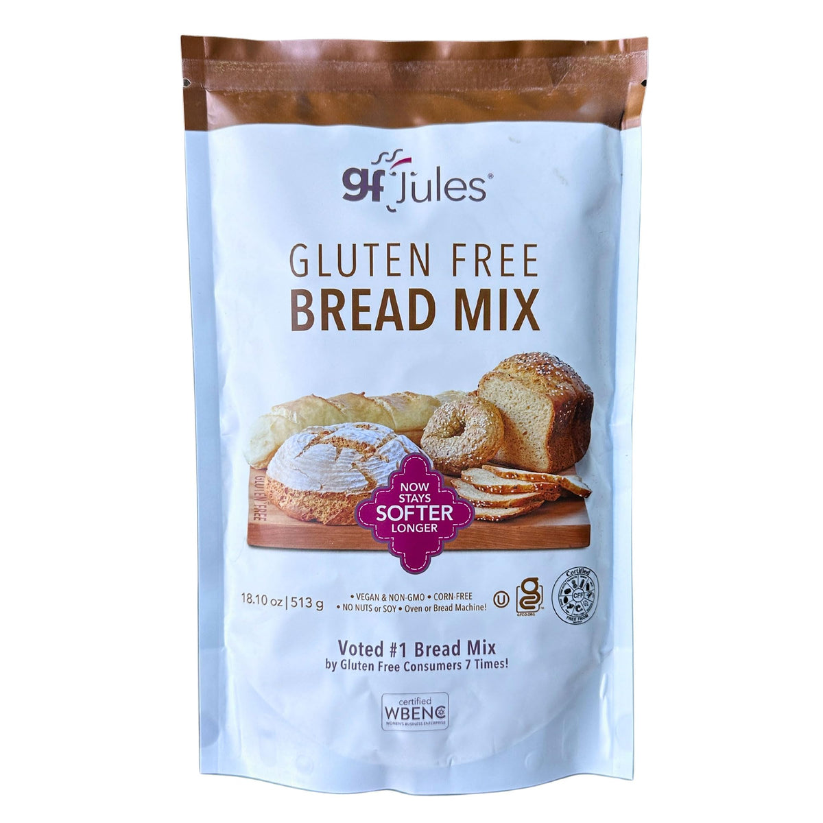 gfJules front packaging showing product name and weight for quick recognition and pantry appeal