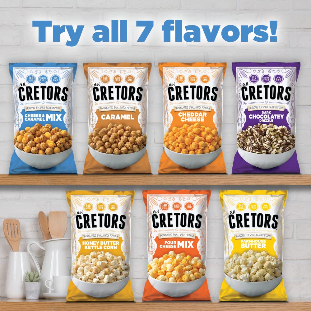 G.H. Cretors small-batch popcorn being poured from kettle highlighting handcrafted freshness