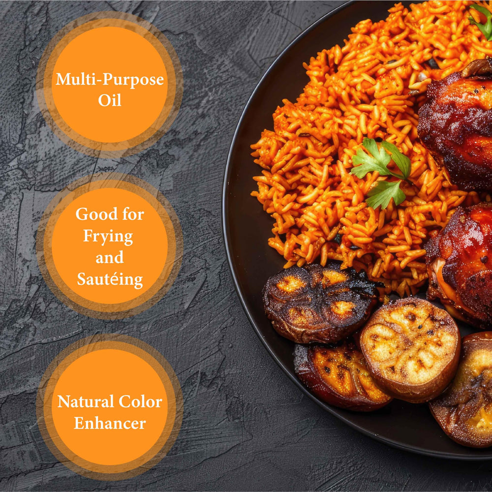 GHANA HERITAGE used frying plantains in pan demonstrating high smoke point benefit