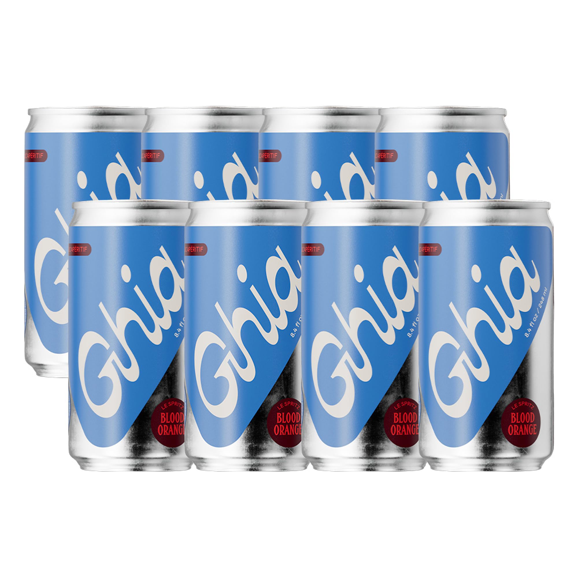 Ghia Le Spritz Blood Orange front packaging showing vibrant can and bold branding for instant enjoyment