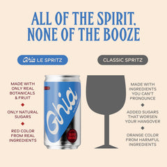 Ghia spritz poured into a glass with bubbles for refreshing, social drinking