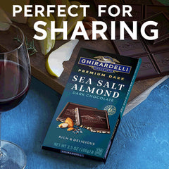 Ghirardelli almonds and sea salt close-up showing crunchy contrast