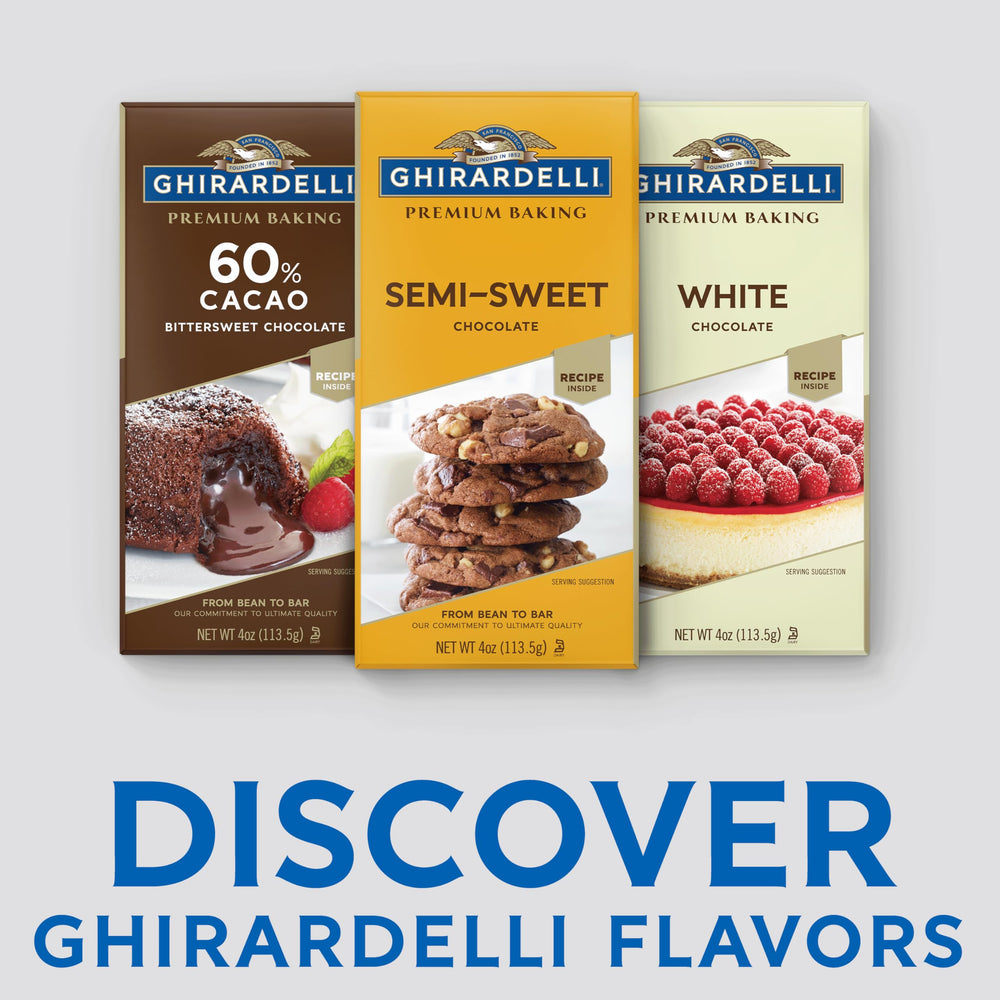 Ghirardelli bar close-up revealing smooth texture and high-quality cocoa appearance