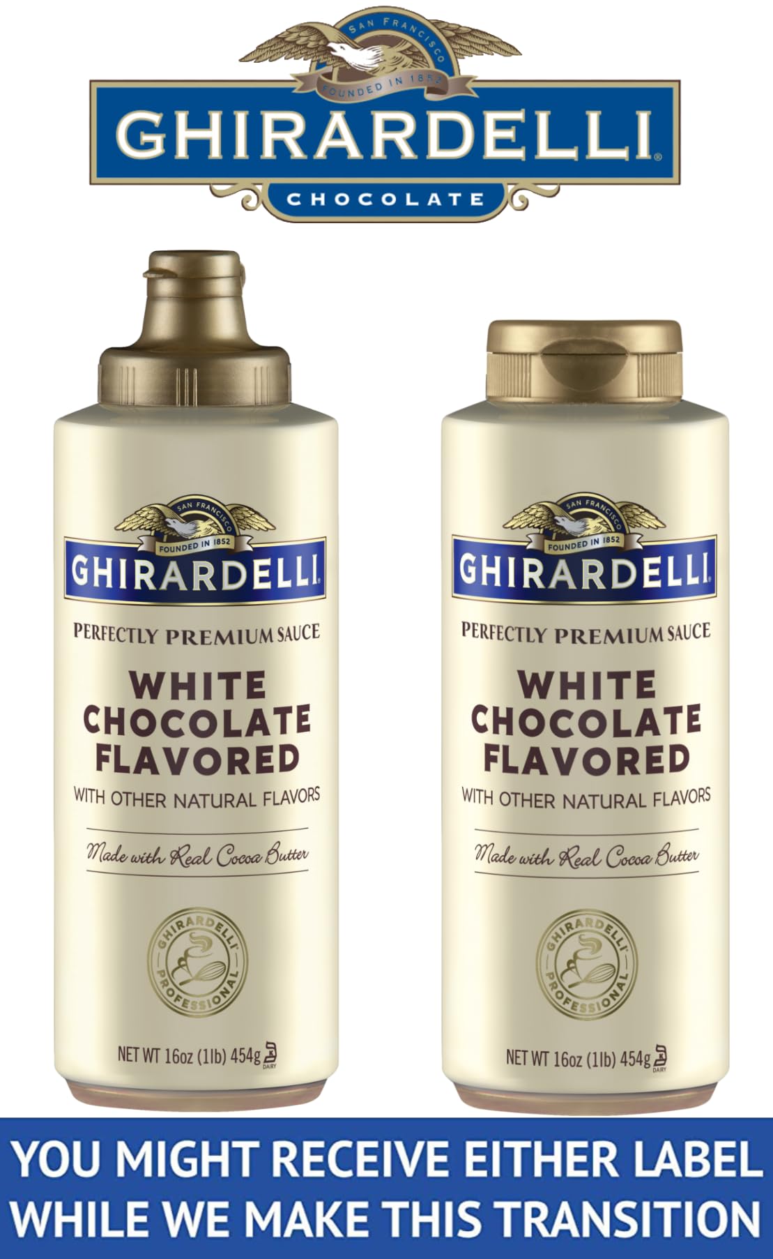 Ghirardelli bottle cap detail demonstrating easy squeeze control and clean pour benefit