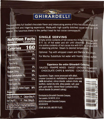 Ghirardelli envelope close-up revealing texture and easy single-serve convenience