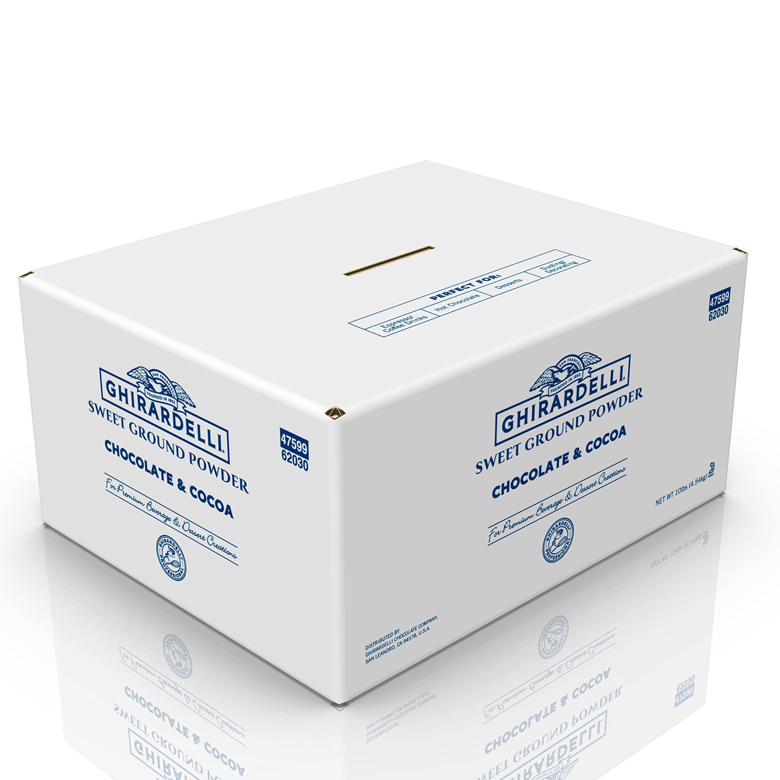 Ghirardelli front packaging in 10-pound bag highlighting product convenience