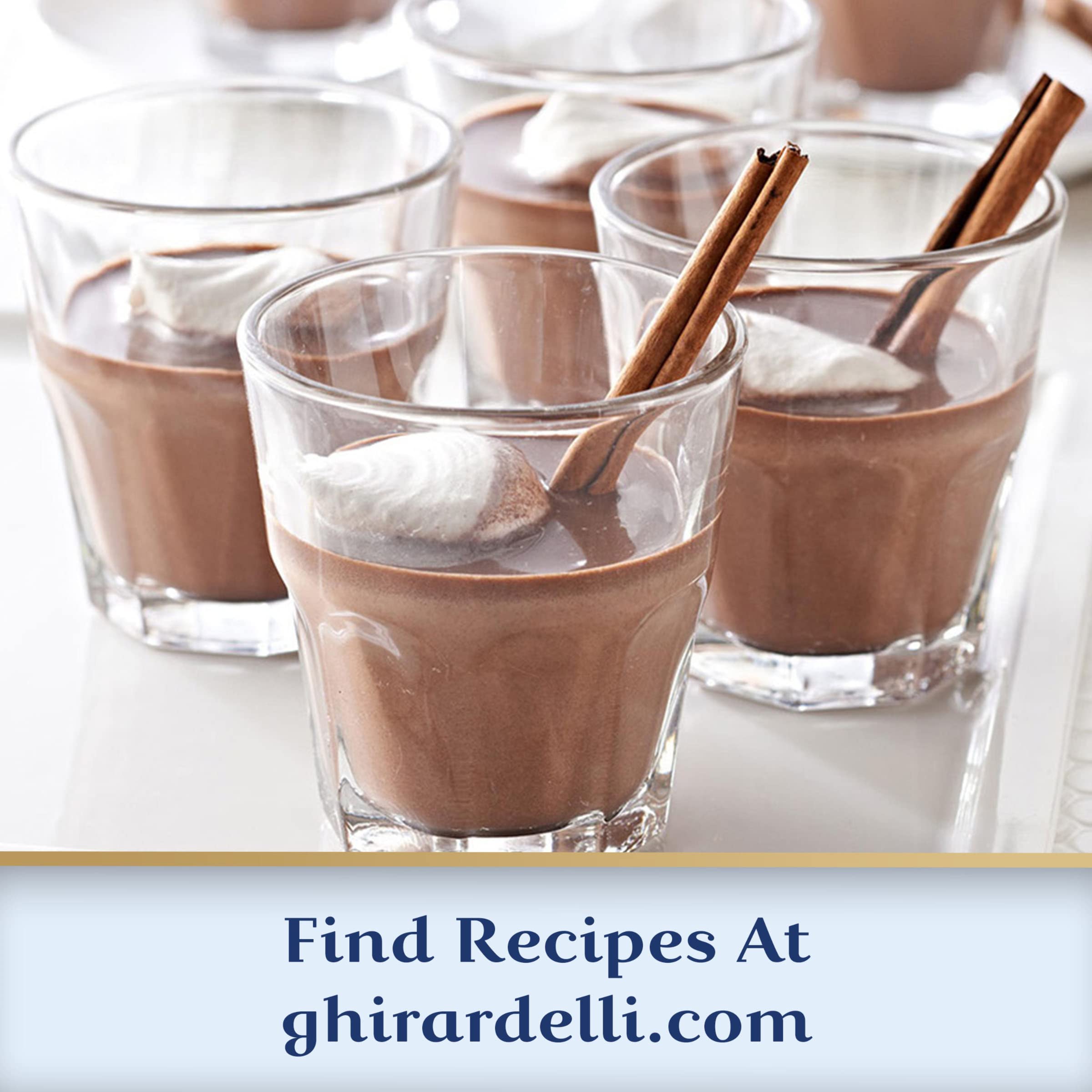Serving scene with Ghirardelli packets and milk showing effortless entertaining option
