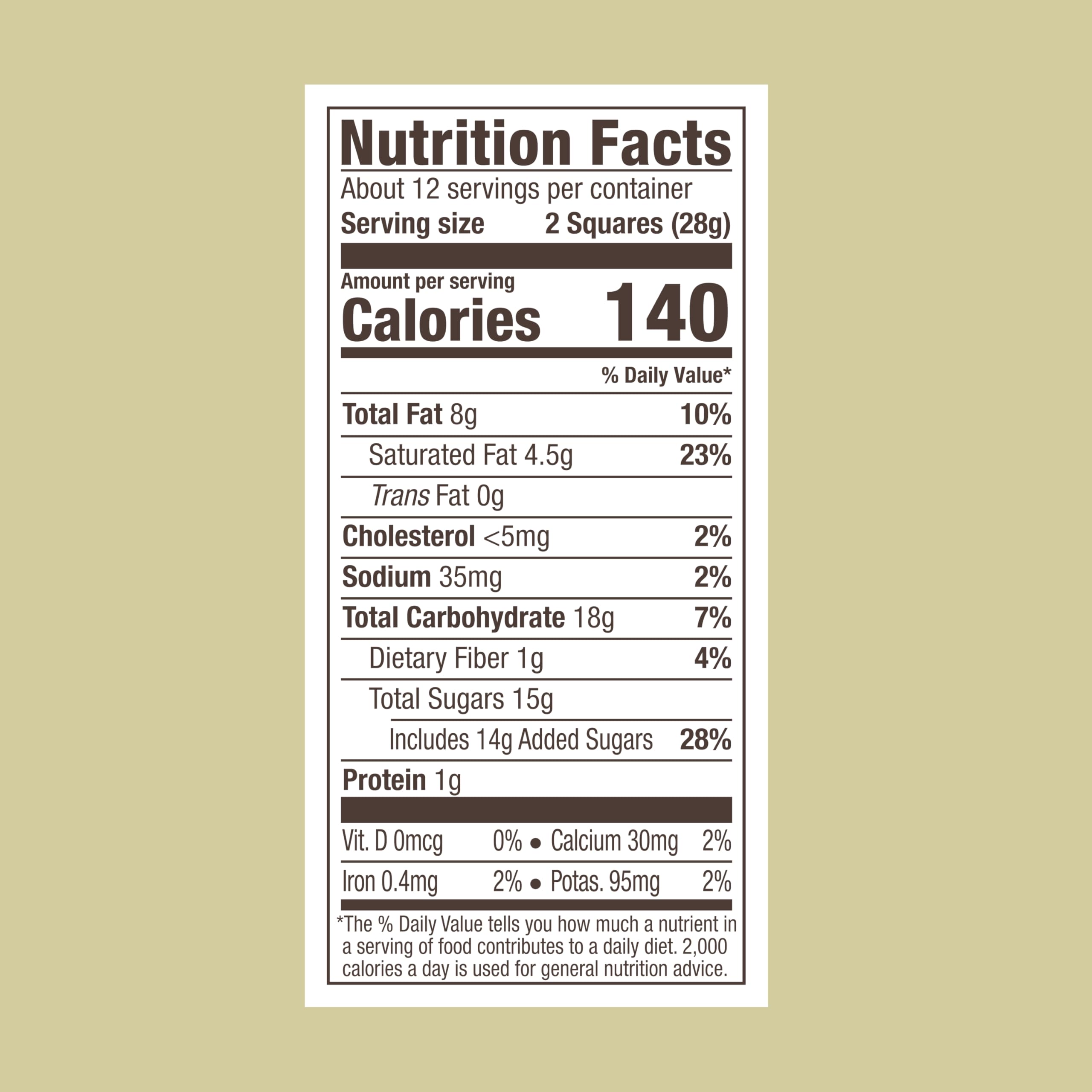 Ghirardelli bag beside ruler showing 12.5 oz bag size and scale