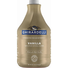 Ghirardelli bottle front view showing label and large 87.3-ounce size for bulk use