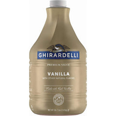 Ghirardelli front packaging showing 89.9 oz pump bottle and label benefit