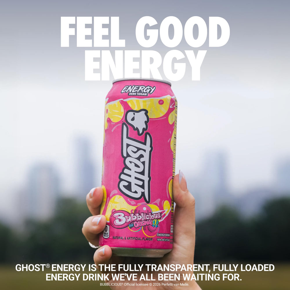 GHOST can close-up label displaying full ingredient doses for clear transparency benefits