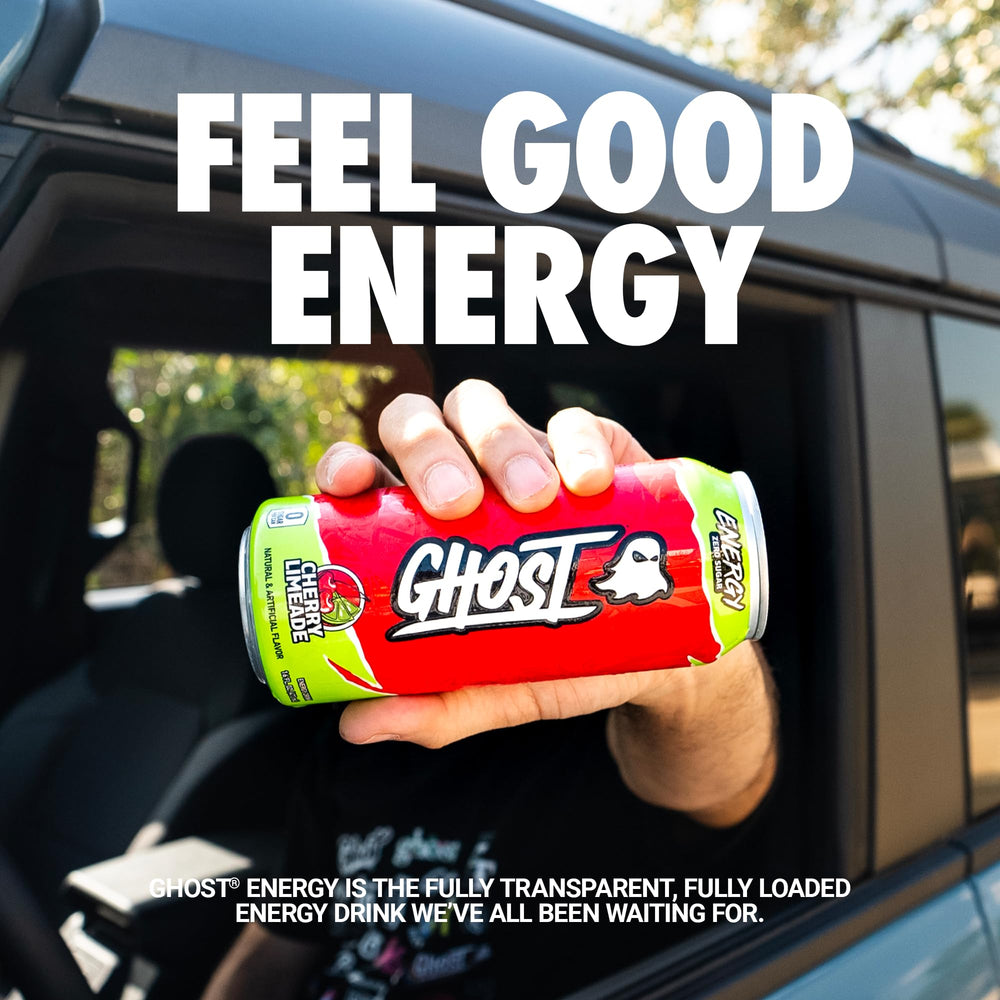 GHOST can top close-up showing pull tab and condensation for cold serving benefit