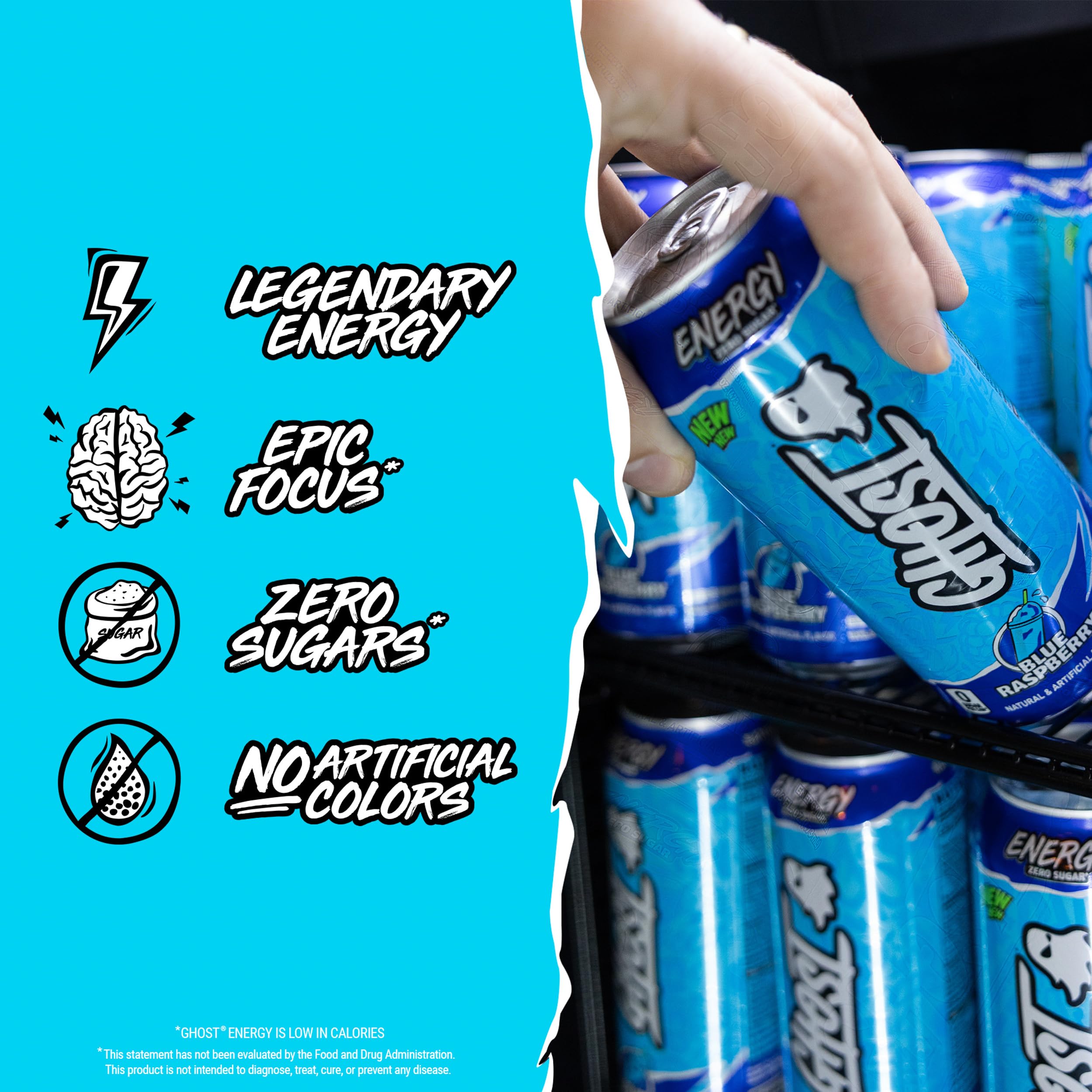 GHOST energy effervescence close-up showing texture and refreshing mouthfeel