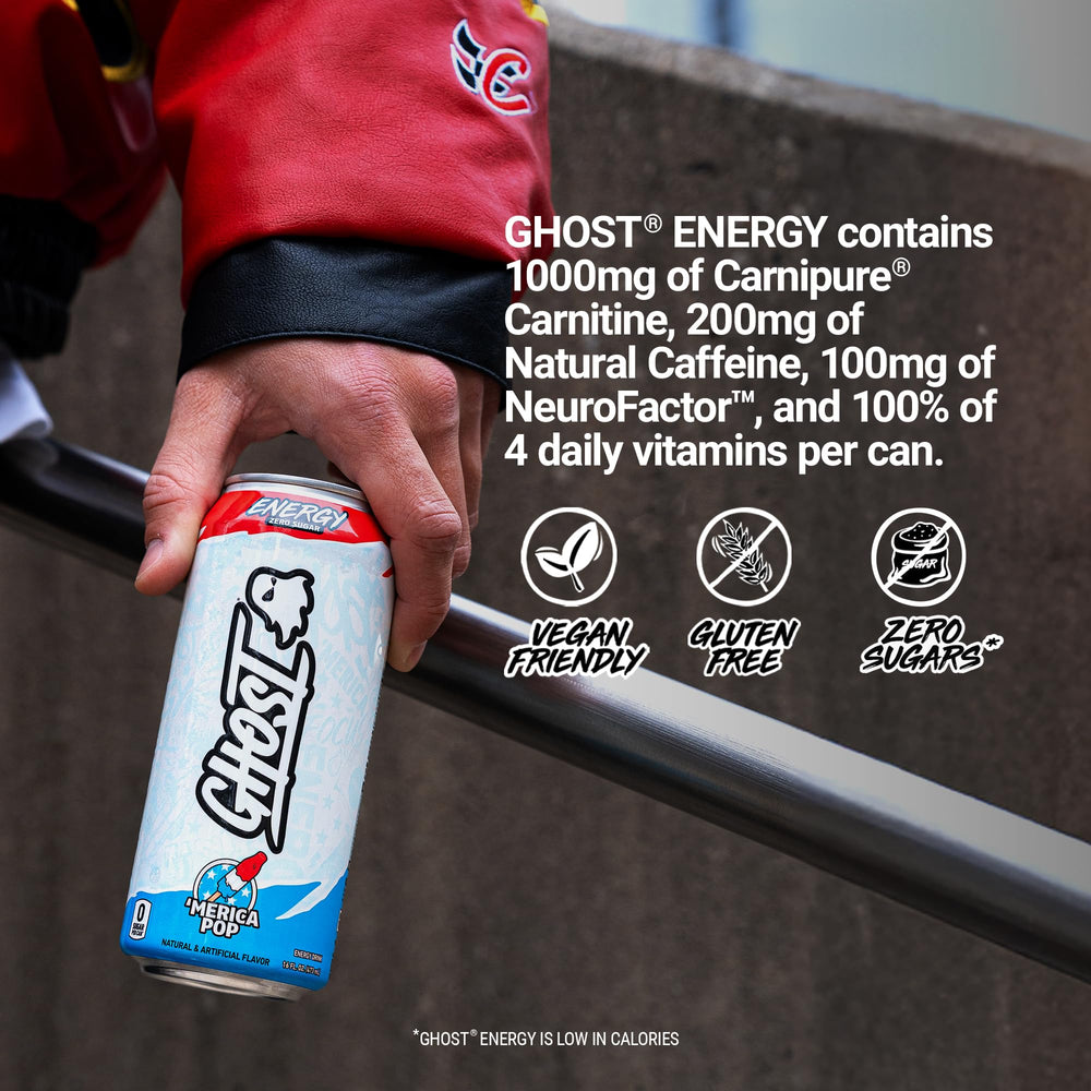 GHOST label close-up revealing exact doses and no proprietary blends for clarity