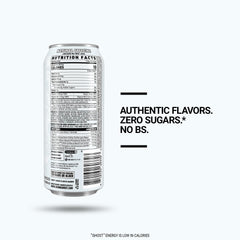 GHOST original label detail displaying full-ingredient transparency and dosing