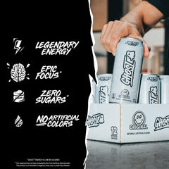 GHOST original poured in a glass illustrating carbonation and pourability benefit