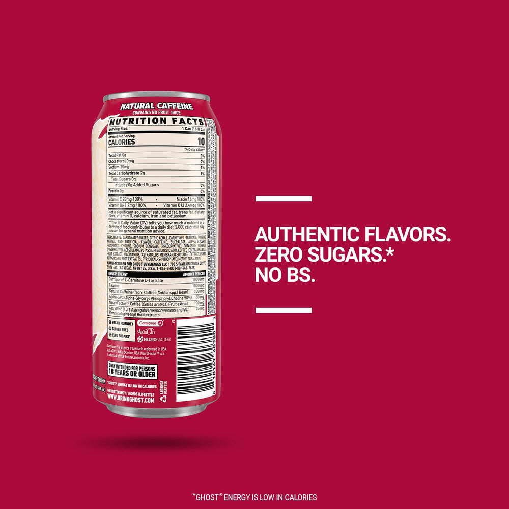 GHOST Raspberry Cream open can being poured to show color and texture