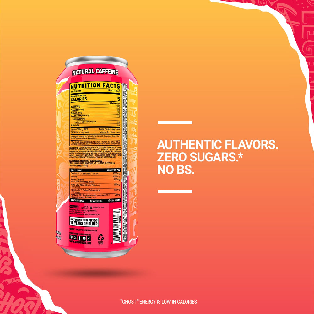 GHOST Strawbango poured into a glass showing color and effervescence for visual appeal