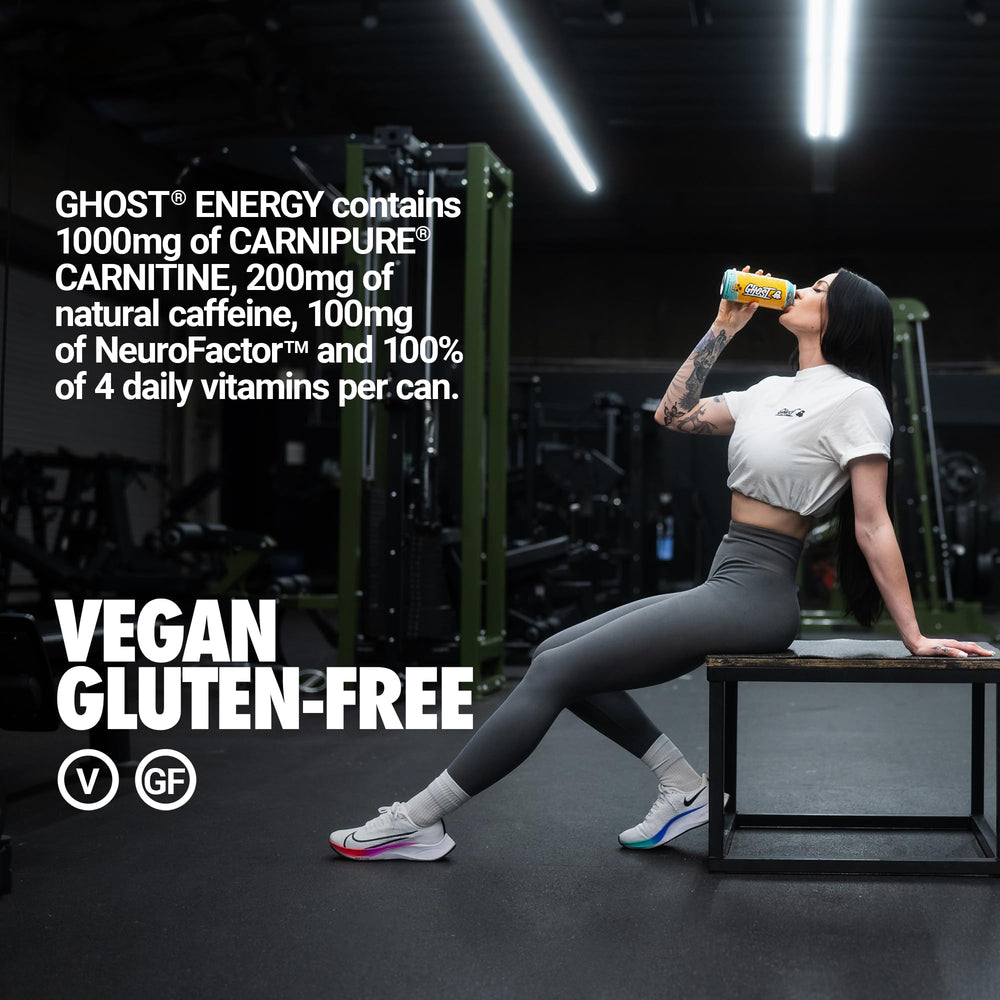 GHOST can beside workout gear illustrating energy for training sessions