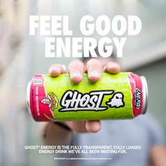 GHOST can close-up label displaying transparent ingredient doses and clarity benefit