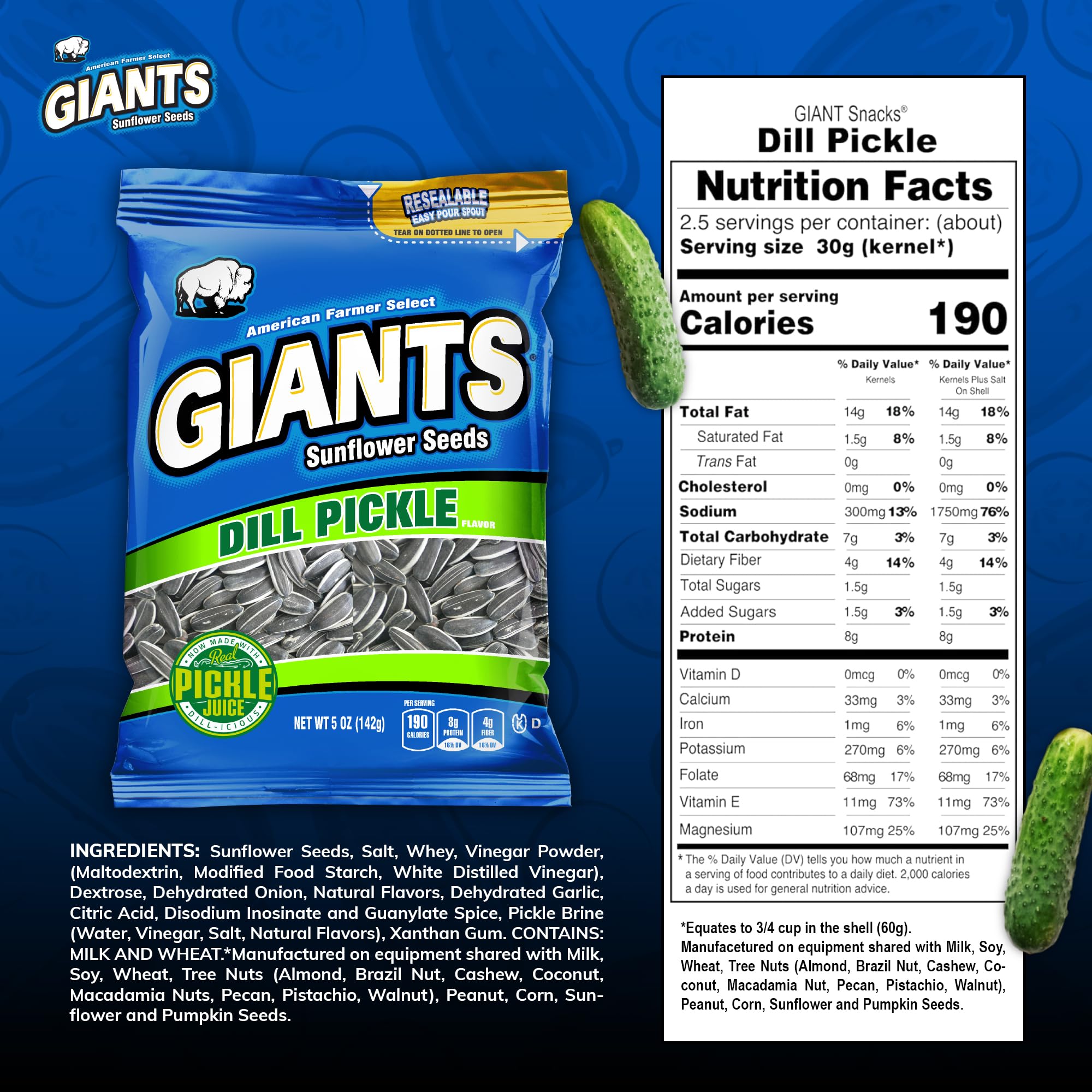 GIANTS detailed seed texture shot showing large kernels and roasted finish