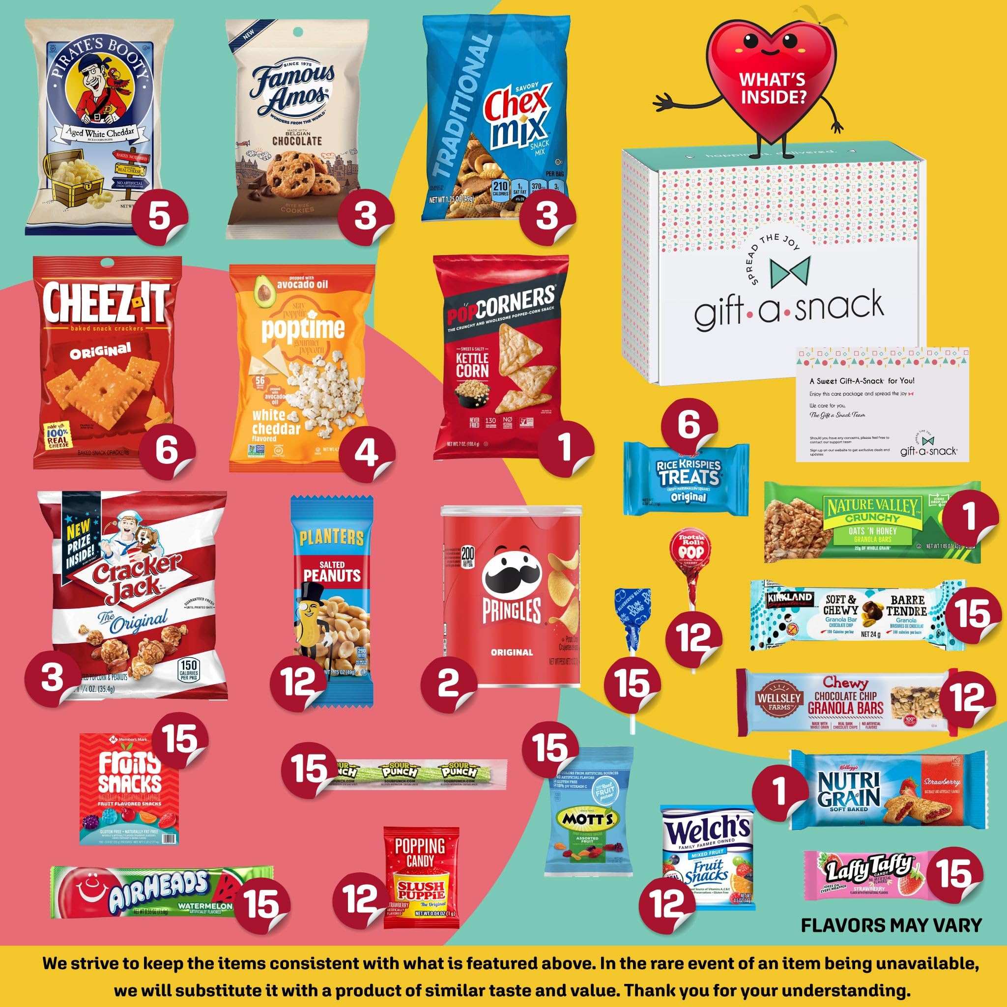 Nut Cravings open box overhead view revealing varied individually wrapped snacks