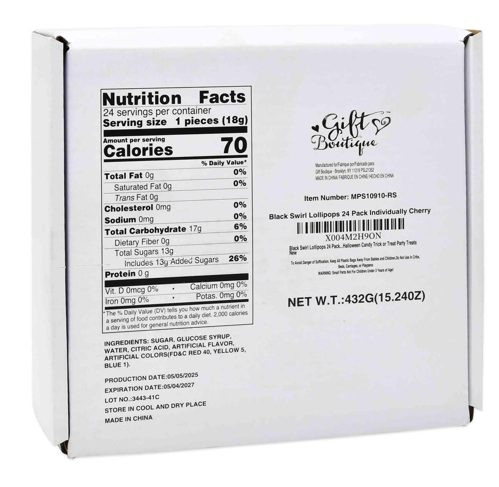 Gift Boutique back label and ingredients view for transparency and event planning