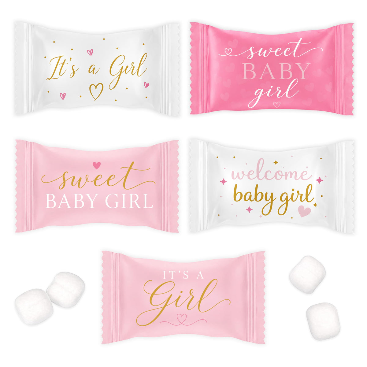Gift Boutique bag front packaging showing pastel pink and white mints and branding for event-ready appeal