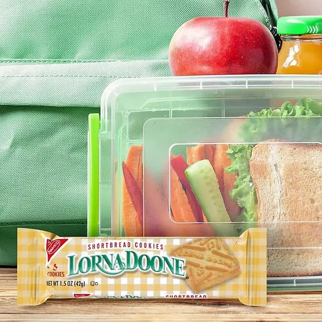 GIFT TROVE Lorna Doone pack beside a ruler showing portion scale