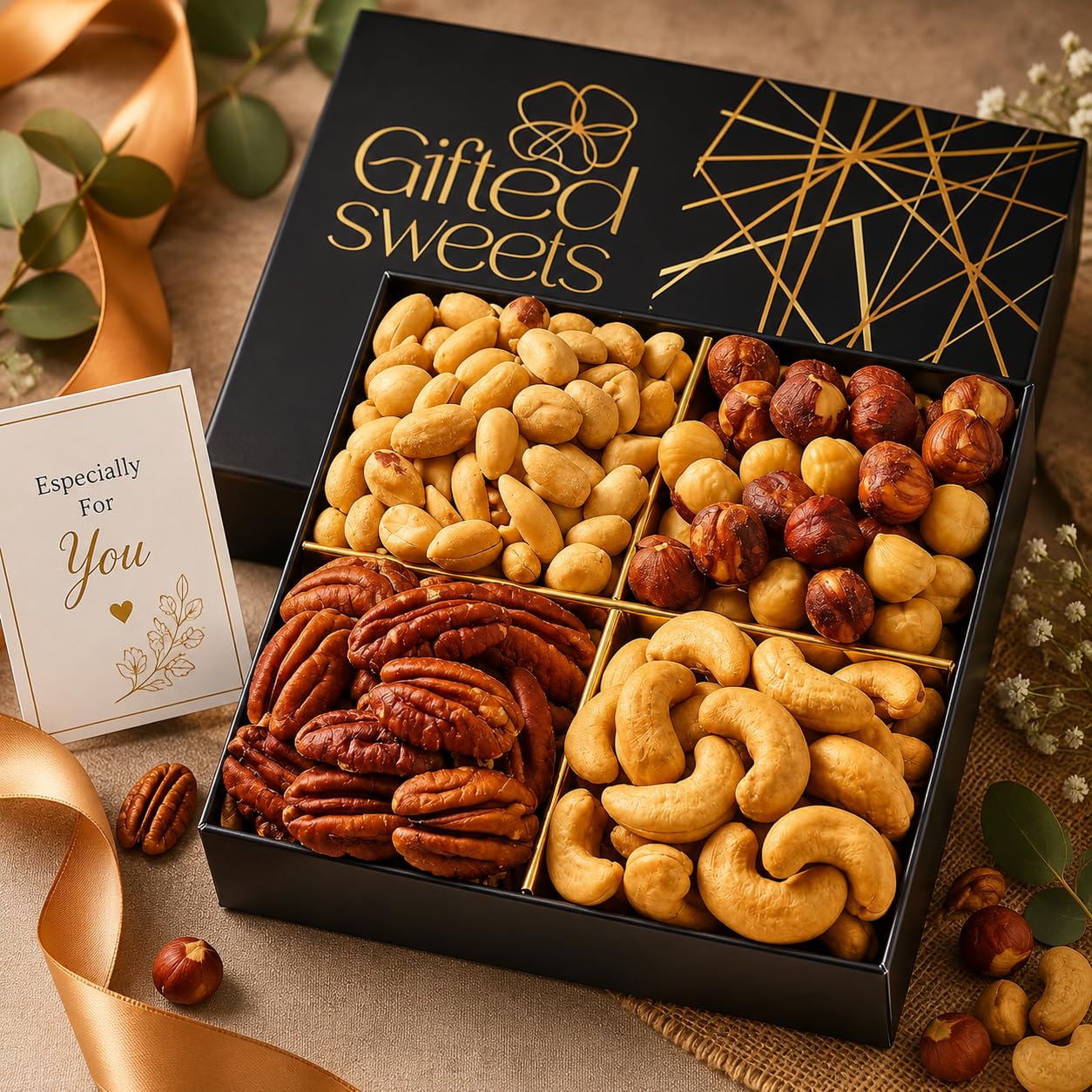 Gifted Sweets hazelnuts close-up displaying toasted filbert aroma and premium quality