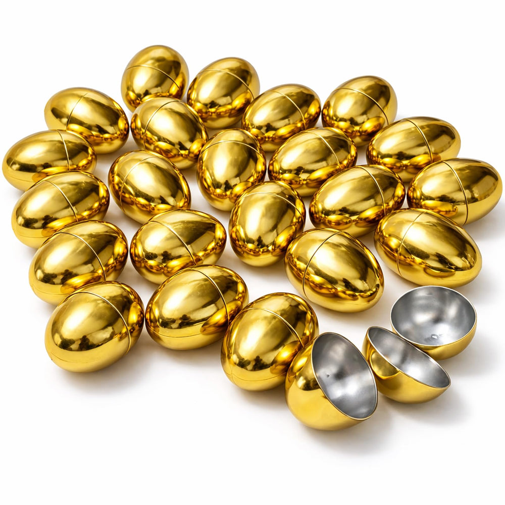 GiftExpress front pack of 50 gold eggs showcasing quantity and design benefit