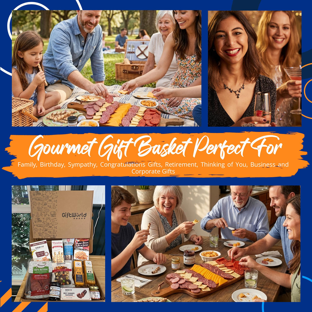 GiftWorld crackers and condiments detail illustrating ready-to-serve choices