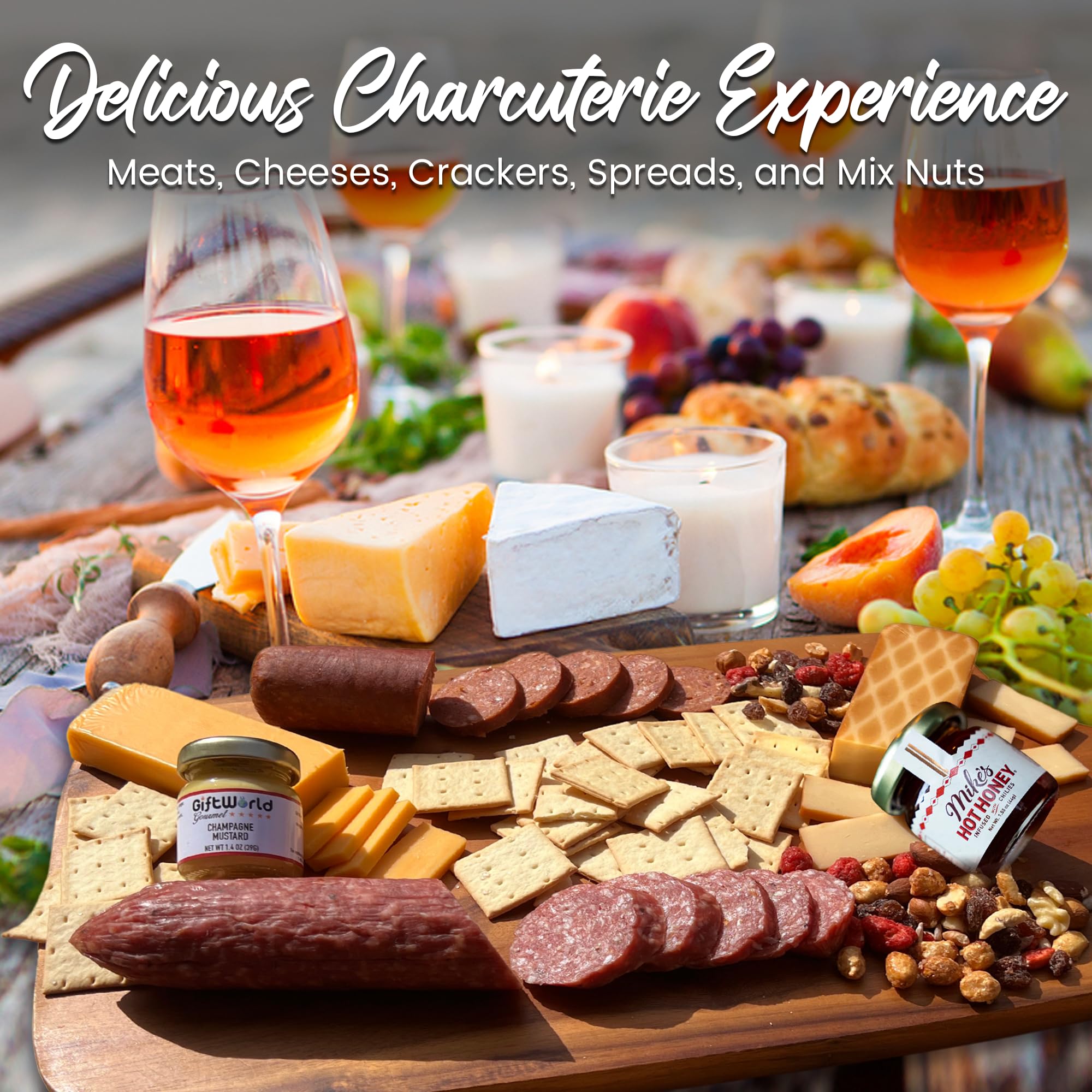 GiftWorld crackers and mega snack mix detail showing crunchy variety for boards
