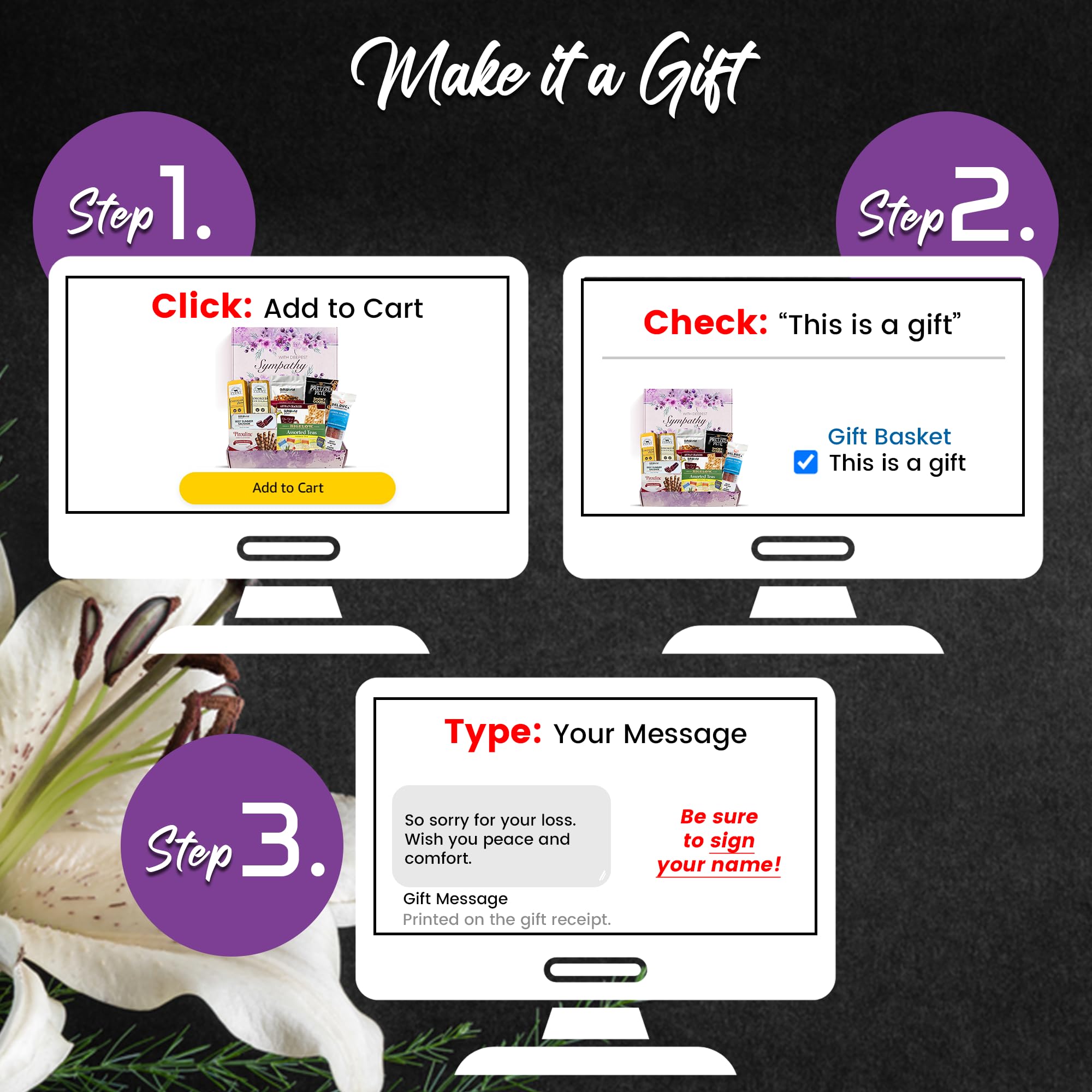 GiftWorld sympathy basket set on a mantel conveying quiet support