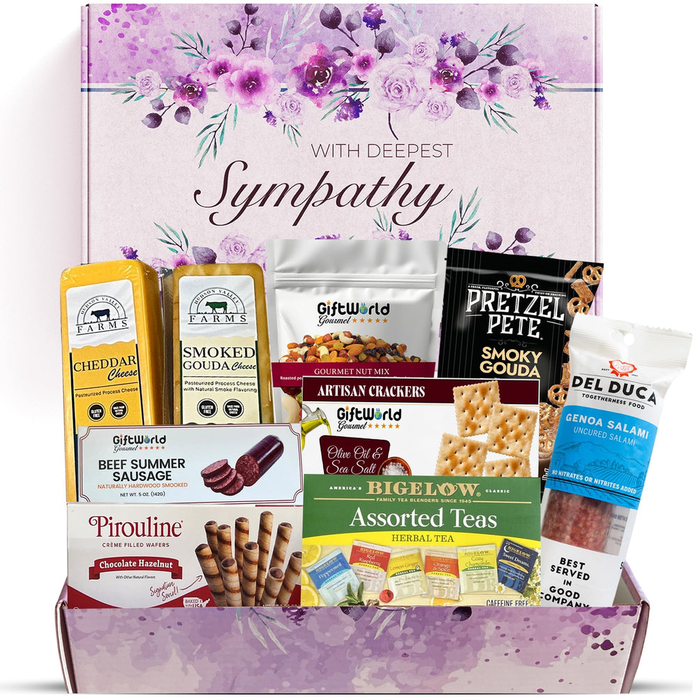 GiftWorld front view of sympathy box offering comforting foods