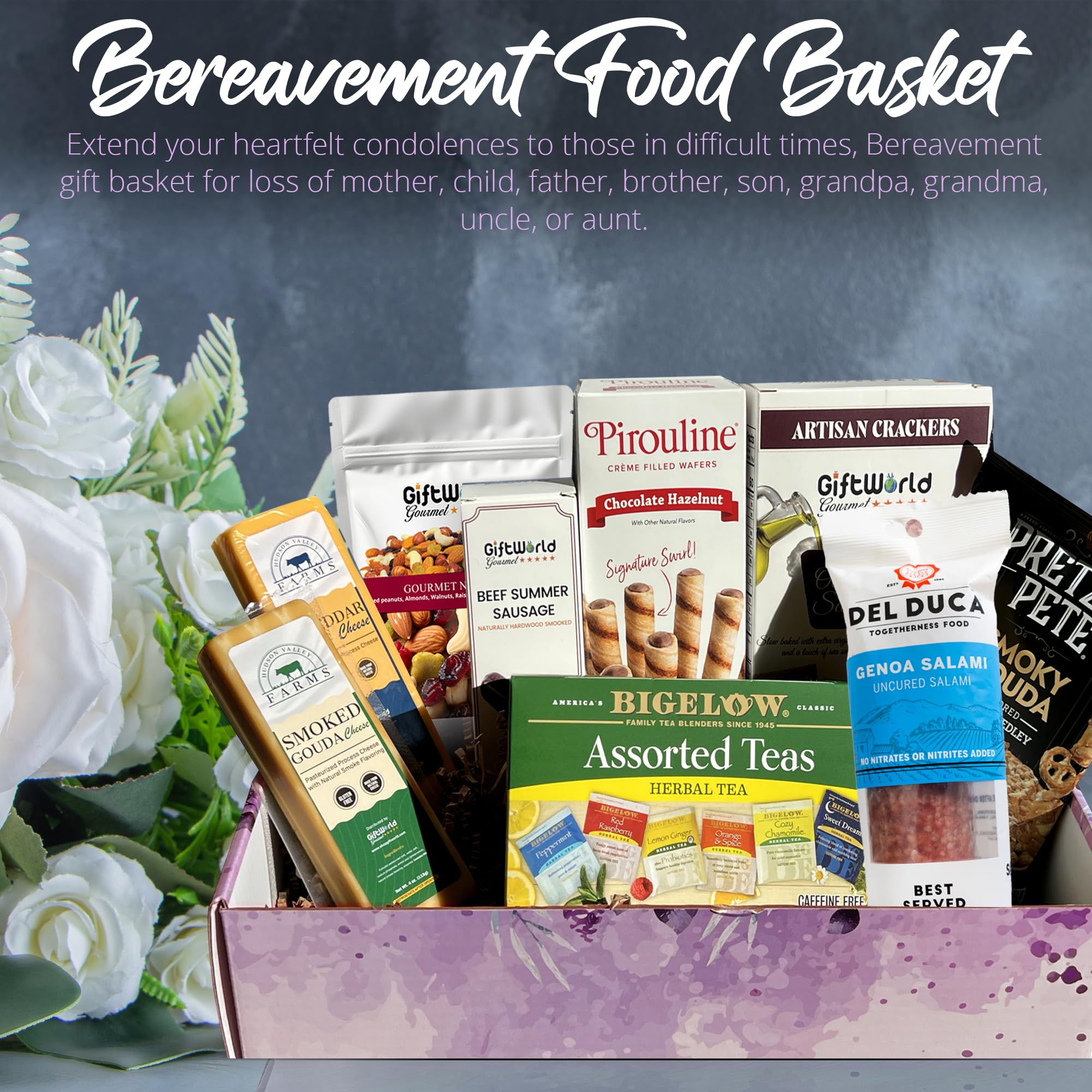 GiftWorld tea sachets and chocolate hazelnut wafers for soothing treats
