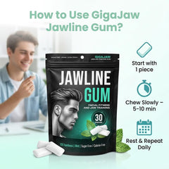 Person chewing GigaJaw demonstrating jaw exercise and discreet use