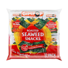 Gim Pop front packaging showing gochujang flavor and vibrant branding for easy identification