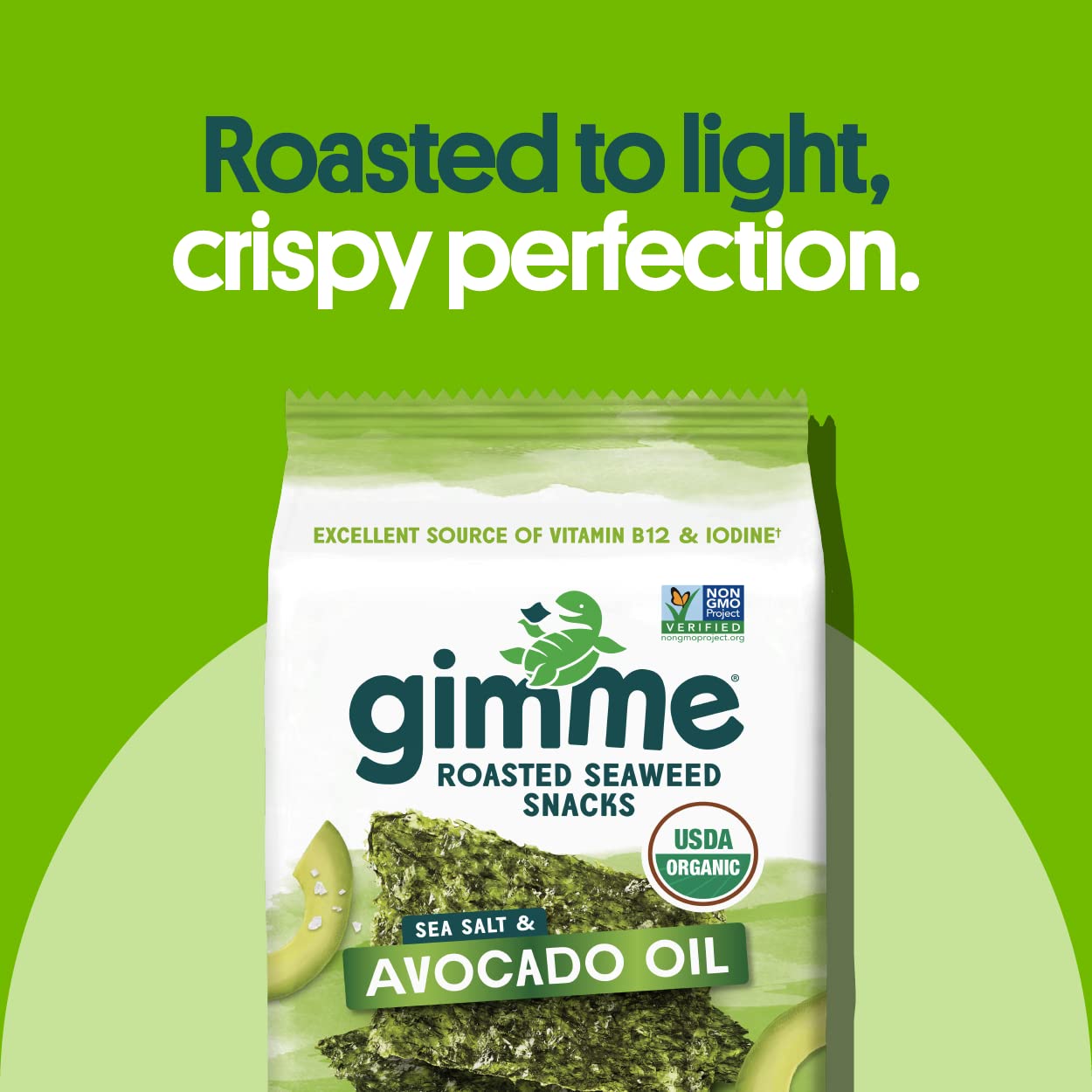 gimMe close-up of avocado oil sheen on seaweed showing buttery mouthfeel