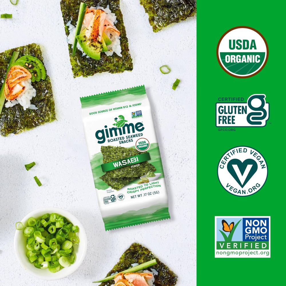gimMe close-up of seaweed sheet texture showing thin roast and crunchy bite
