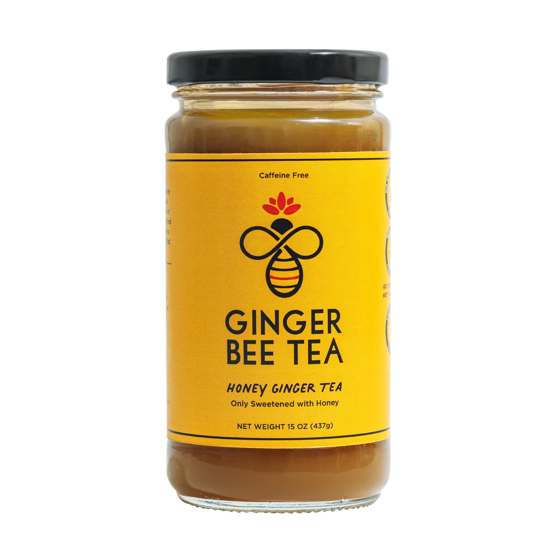 Ginger Bee front packaging showing jar and label, highlights ready-to-mix convenience