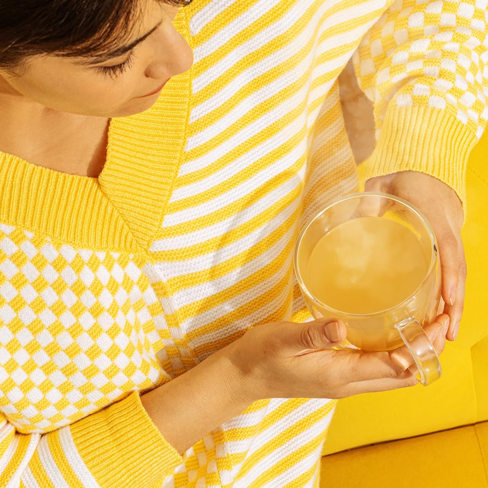 Ginger Bee recyclable glass jar on counter, highlights eco-friendly packaging