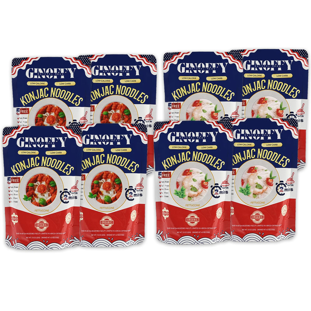 Ginoffy front packaging showing product and benefits for quick meals