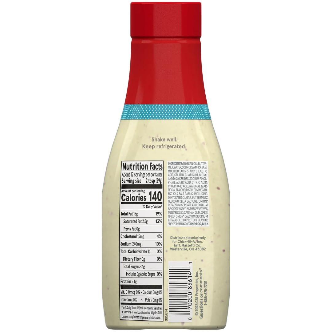 Giri Chick-fil-A bottle label closeup highlighting herbs and creamy texture for flavor clarity