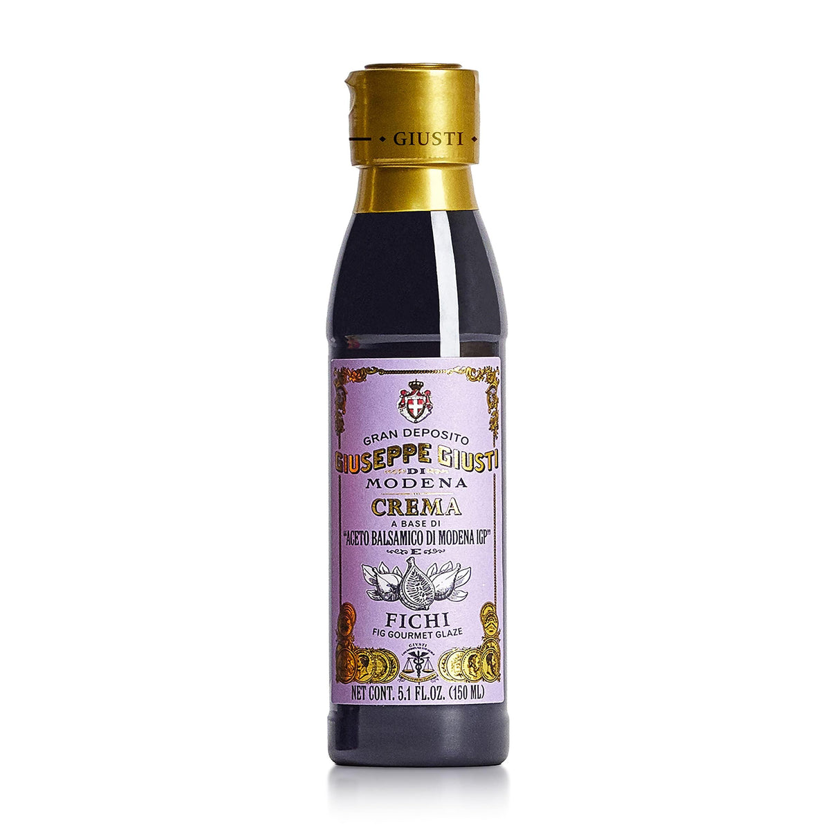 Giusti front bottle showing elegant packaging and premium Italian origin benefit